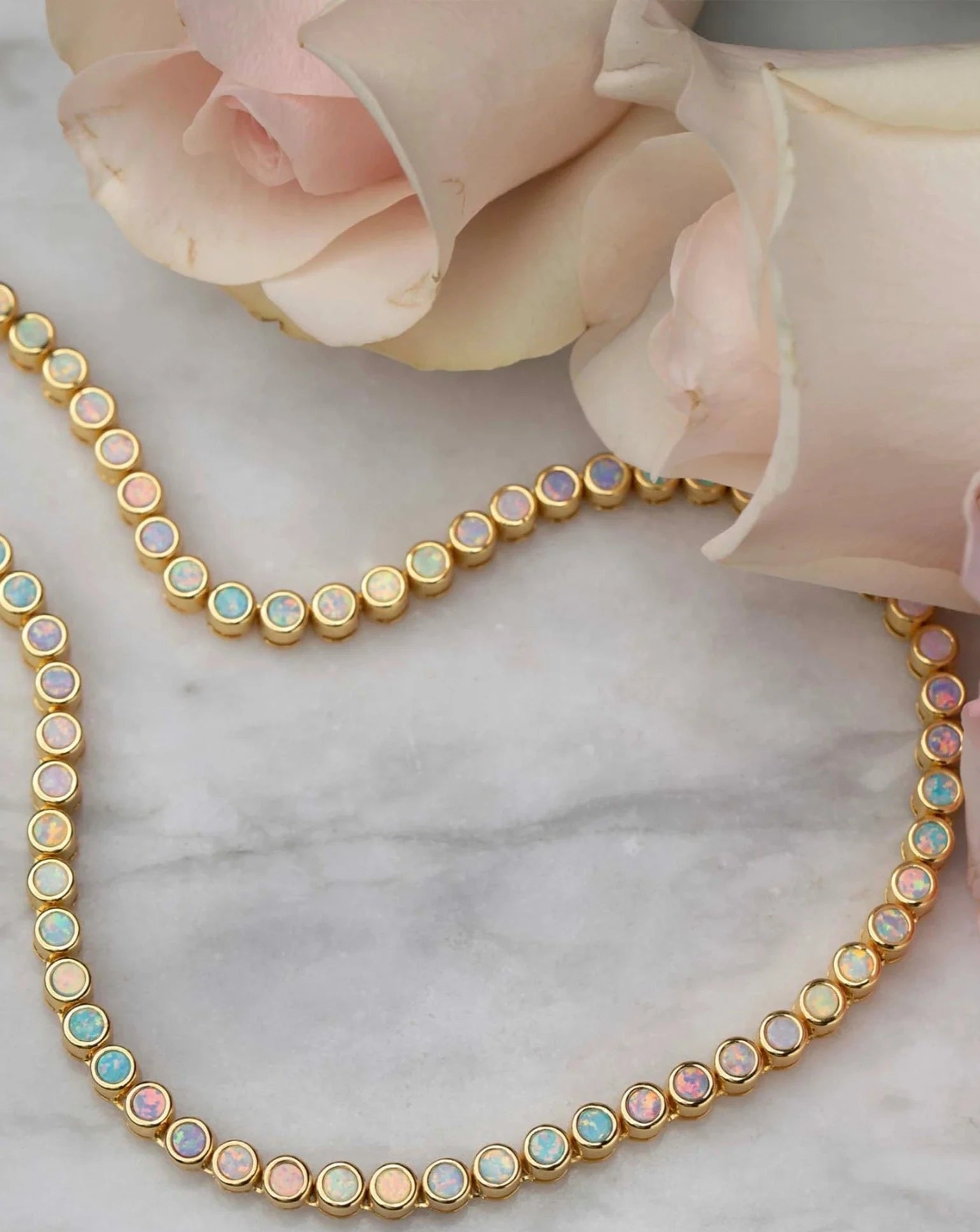 La Kaiser Jewelry Opal Ombre Tennis Necklace