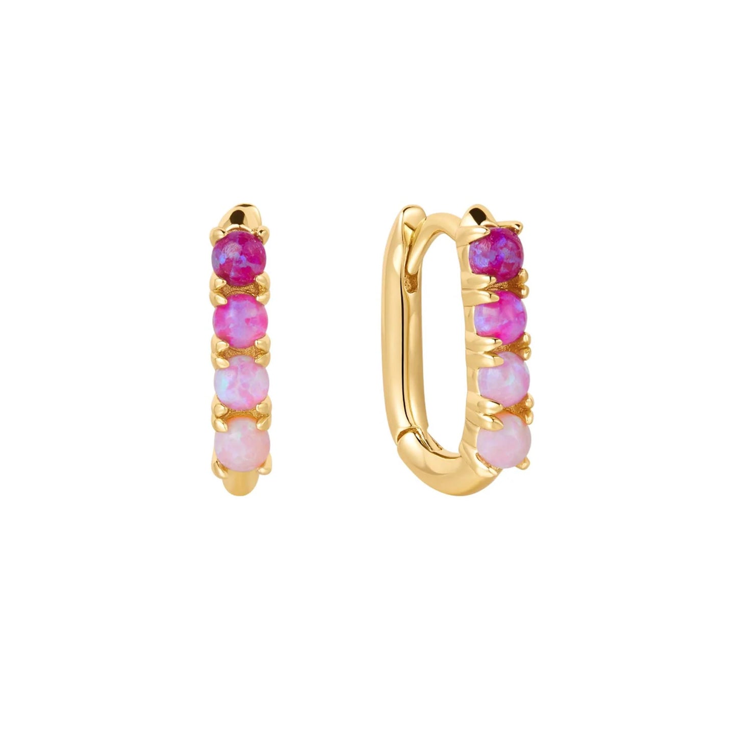 Pink Opal Ombré Oblong Ella Hoops