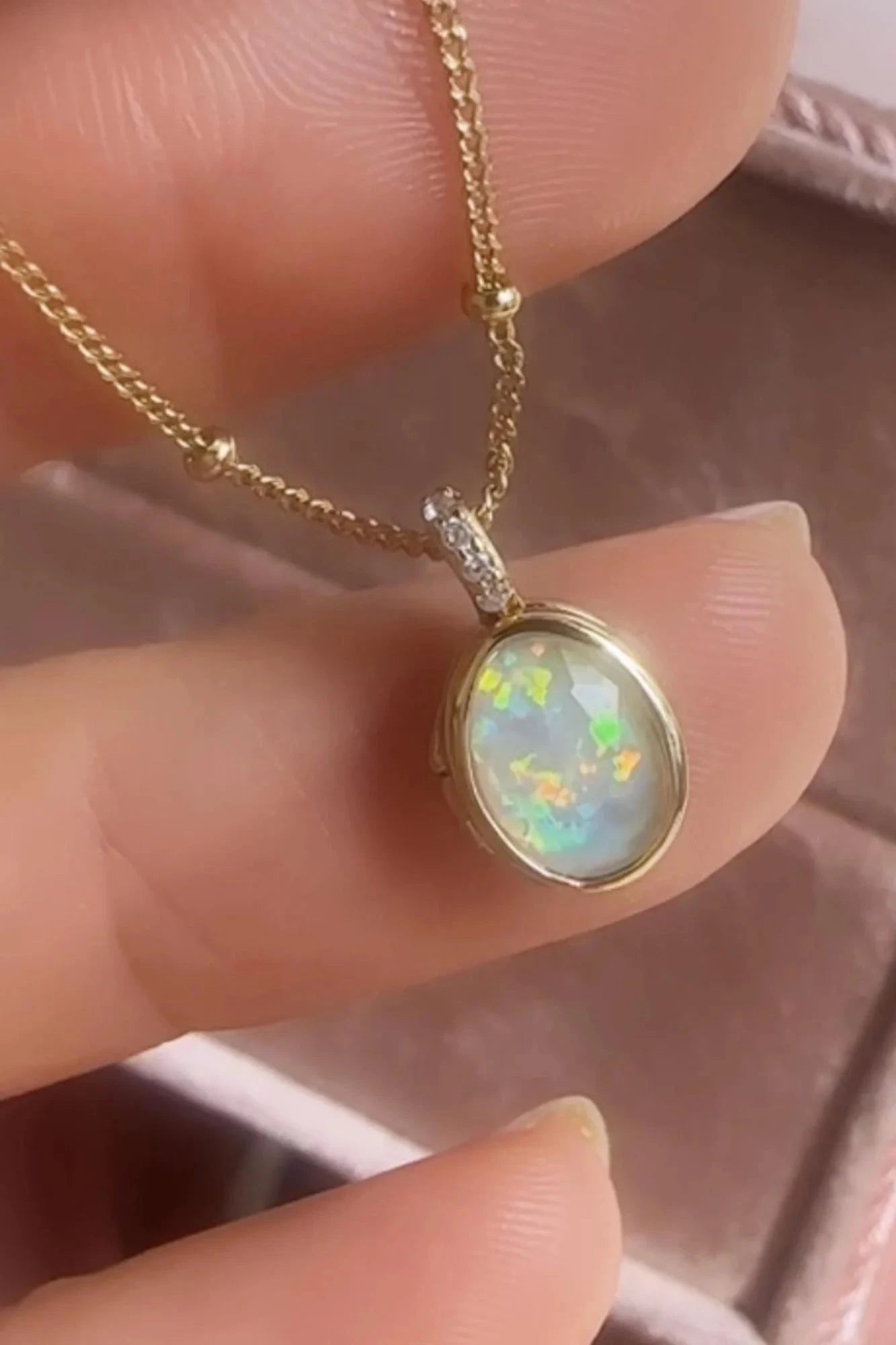 Opal locket