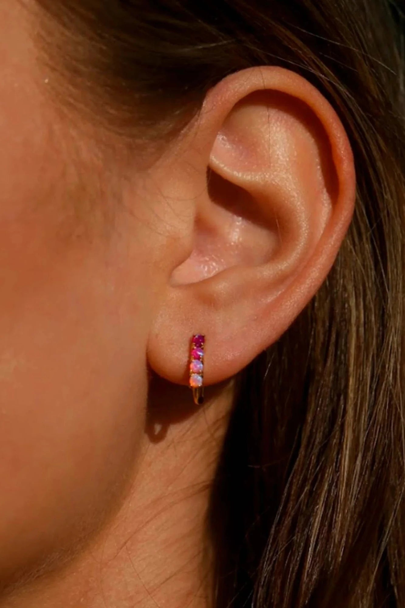 Pink opal ombre hoops La Kaiser