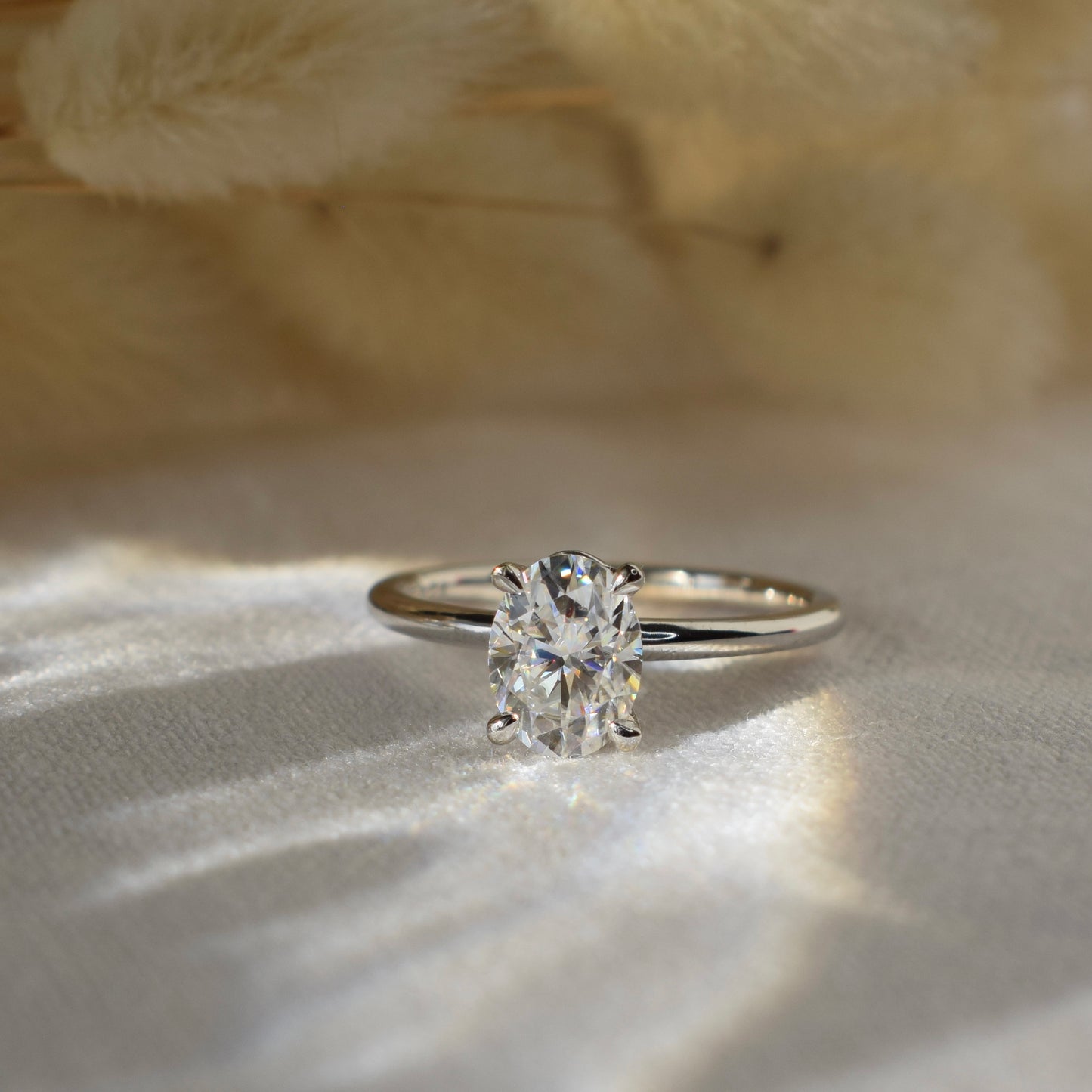 Oval Moissanite Solitaire Ring from Theia Jewellery