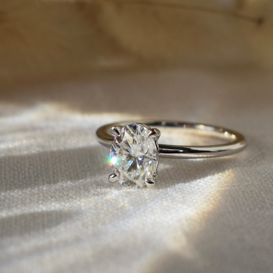 Oval Moissanite Solitaire Ring from Theia Jewellery