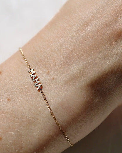 Solid 14kt gold Mama bracelet by Collective & Co Jewellery