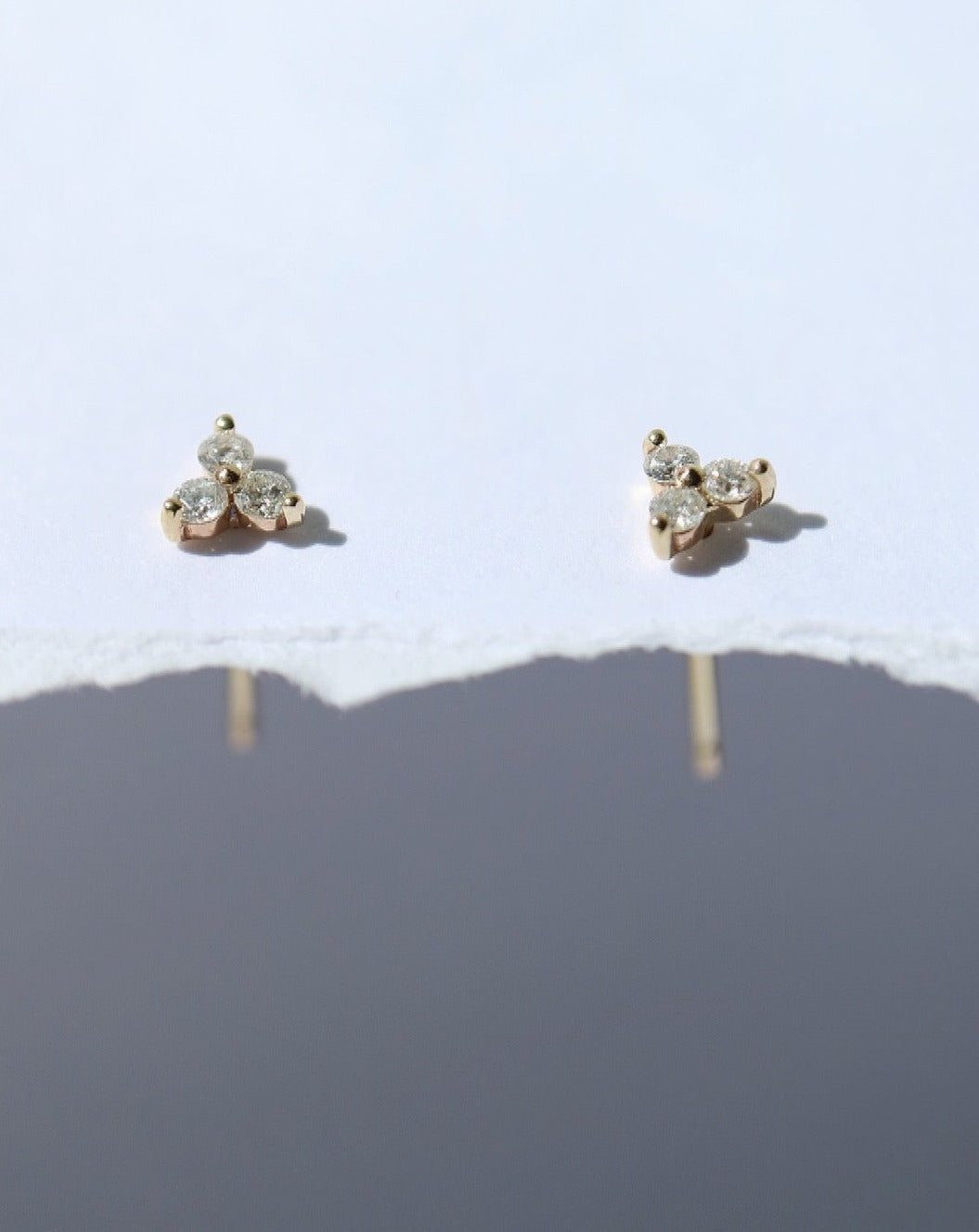 9kt Diamond Trio Stud Earrings