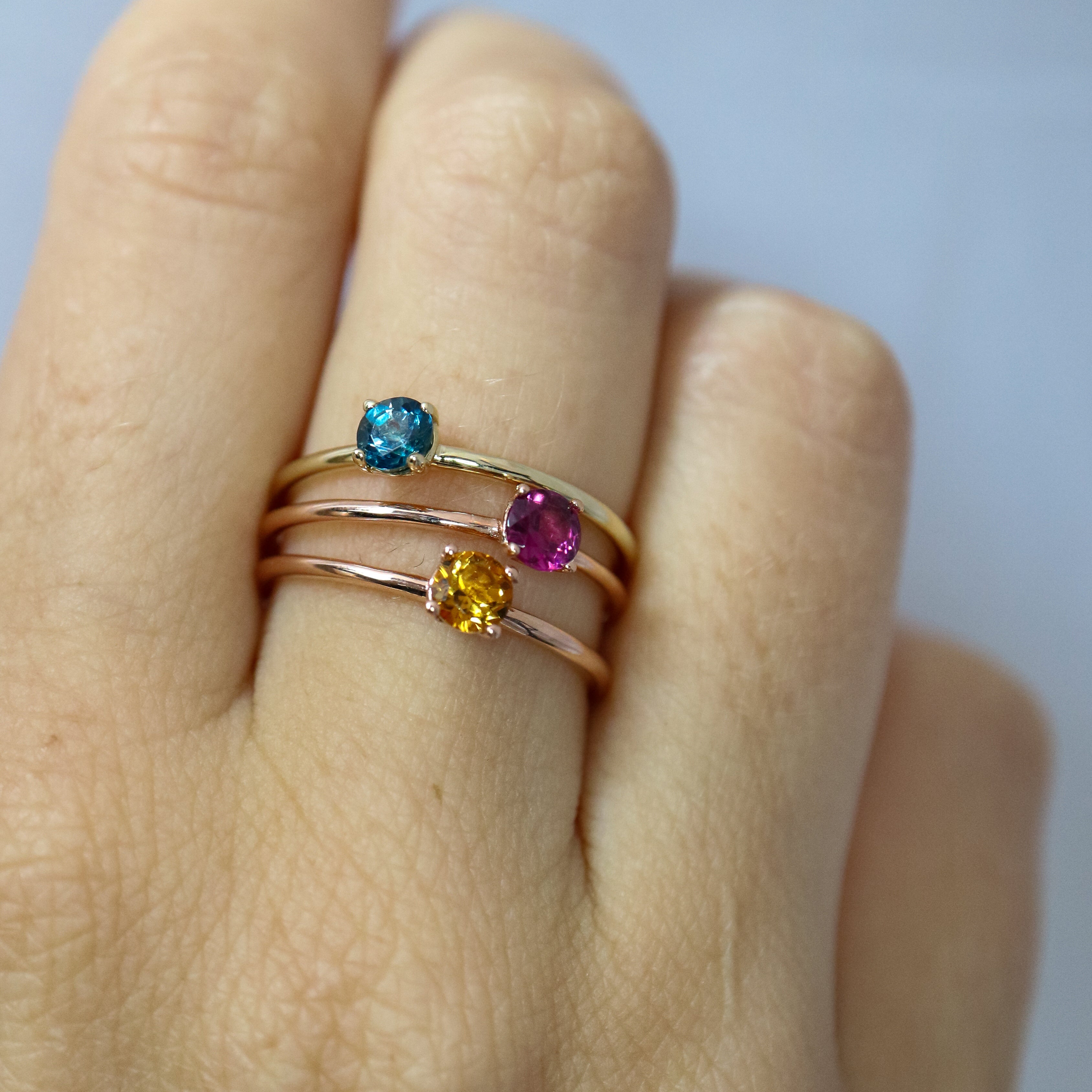 Gemstone hot sale stacking rings