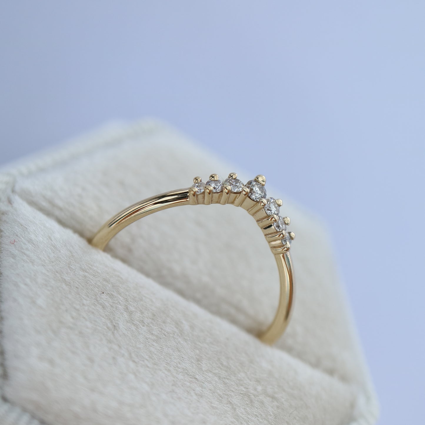9kt gold Diamond Wishbone Ring