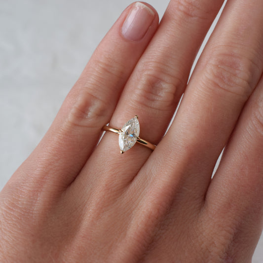 9ct gold Marquise Solitaire Ring from Theia Jewellery