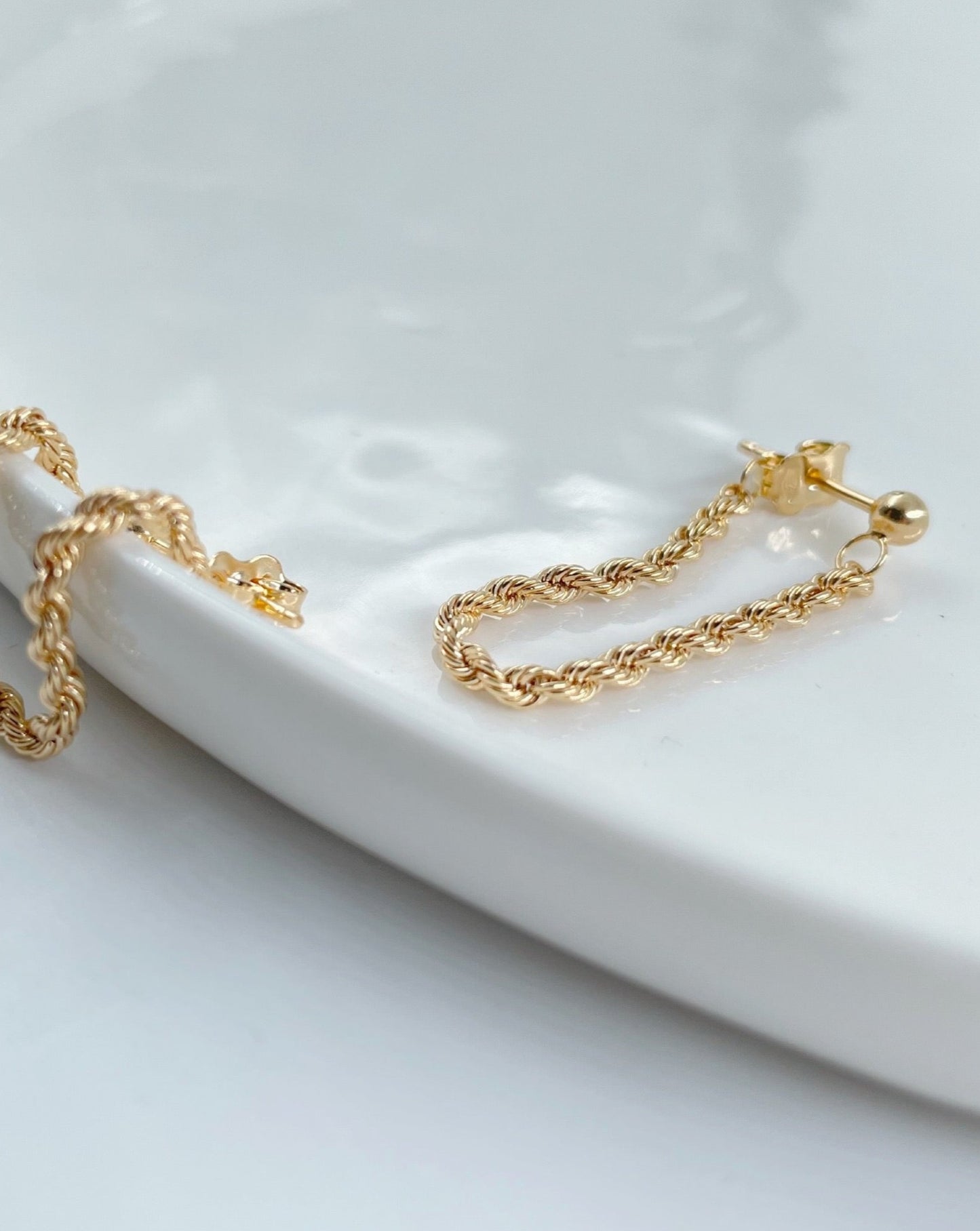 9kt gold chain hoops by Collective & Co. online jewellery store