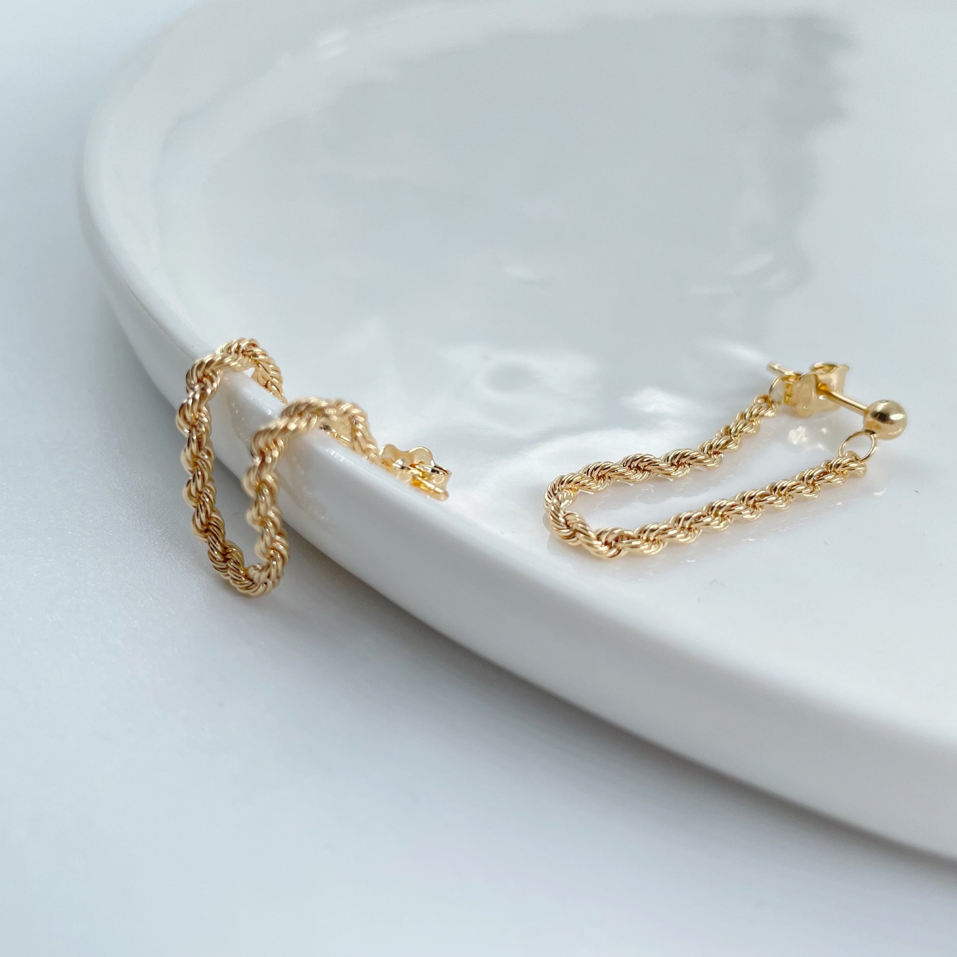 9kt gold chain hoops by Collective & Co. online jewellery store