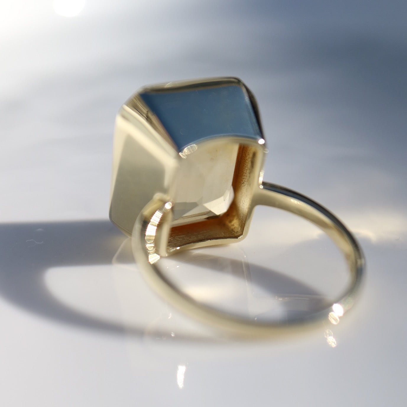 Statement gold ring with citrine