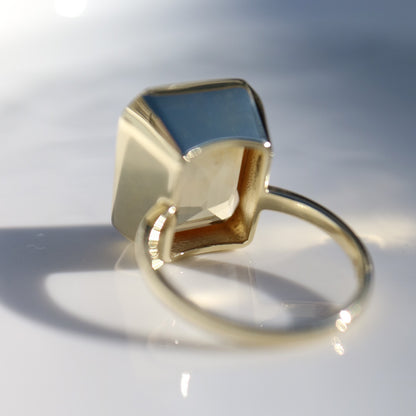 Statement gold ring with citrine