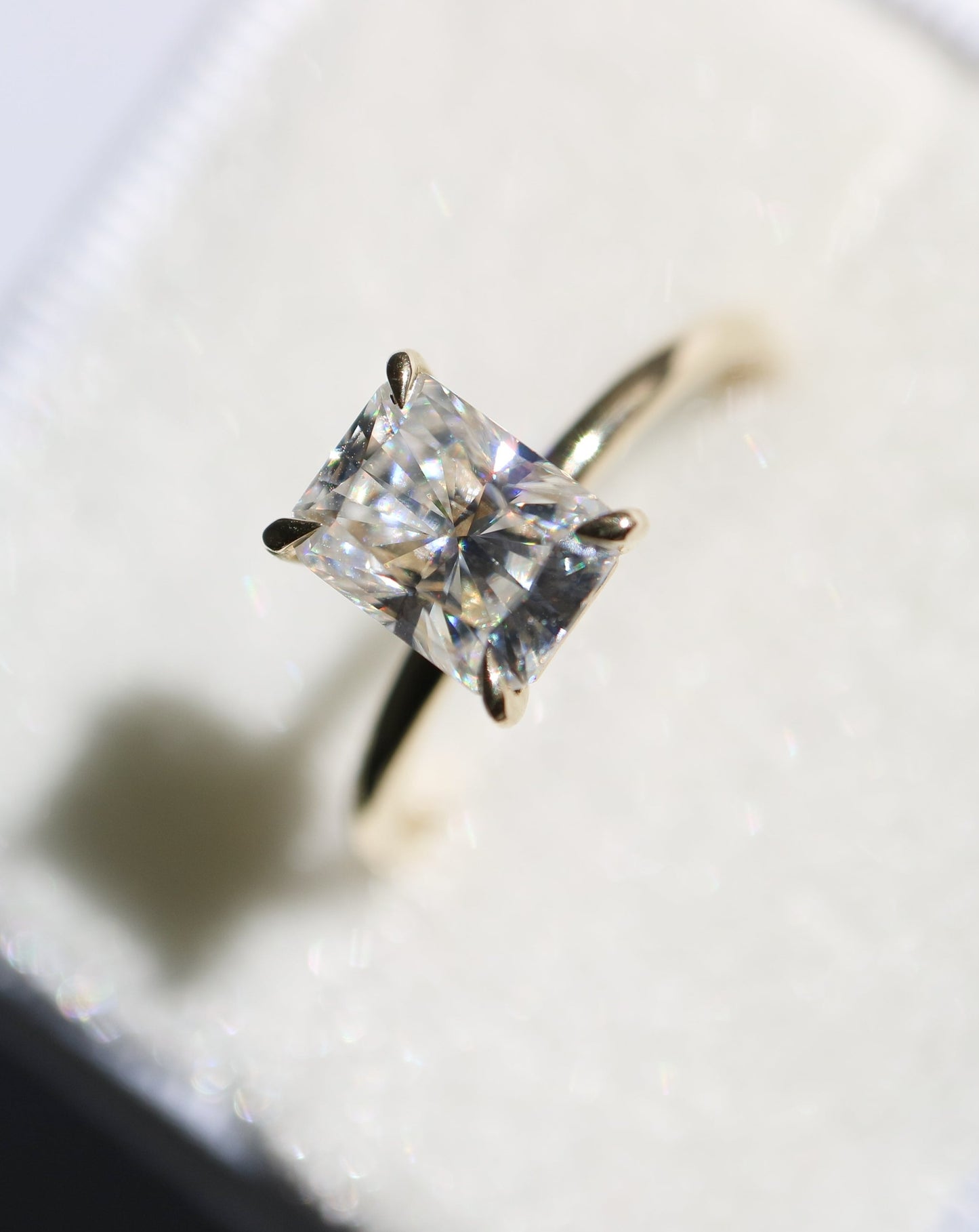9kt gold Radiant Solitaire Ring