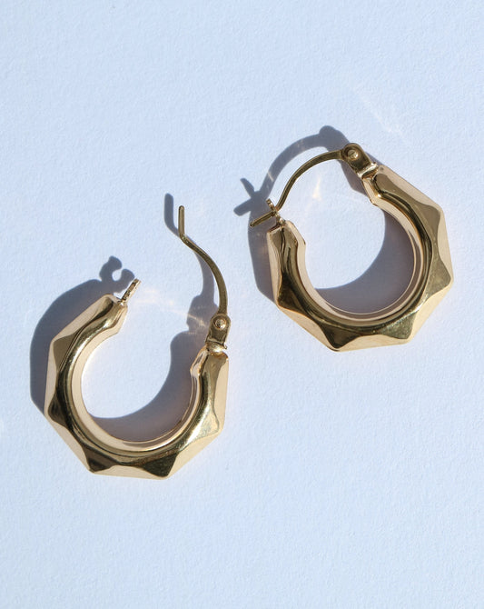9kt gold Spike Hoop Earrings