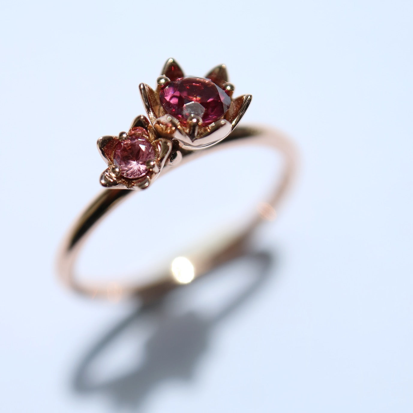 9ct rose gold floral ring