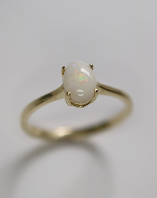 9kt gold Opal Solitaire Engagement Ring