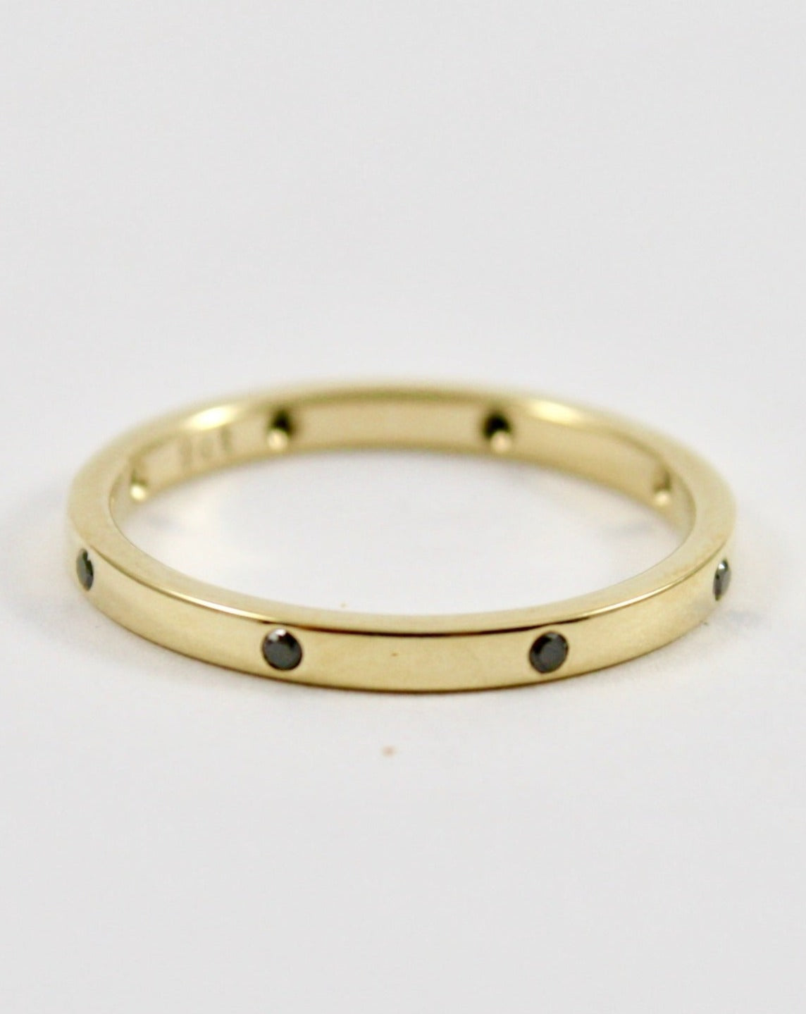 9ct gold and black diamond eternity ring
