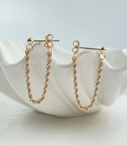 9kt gold chain hoops from Collective & Co. jewellery
