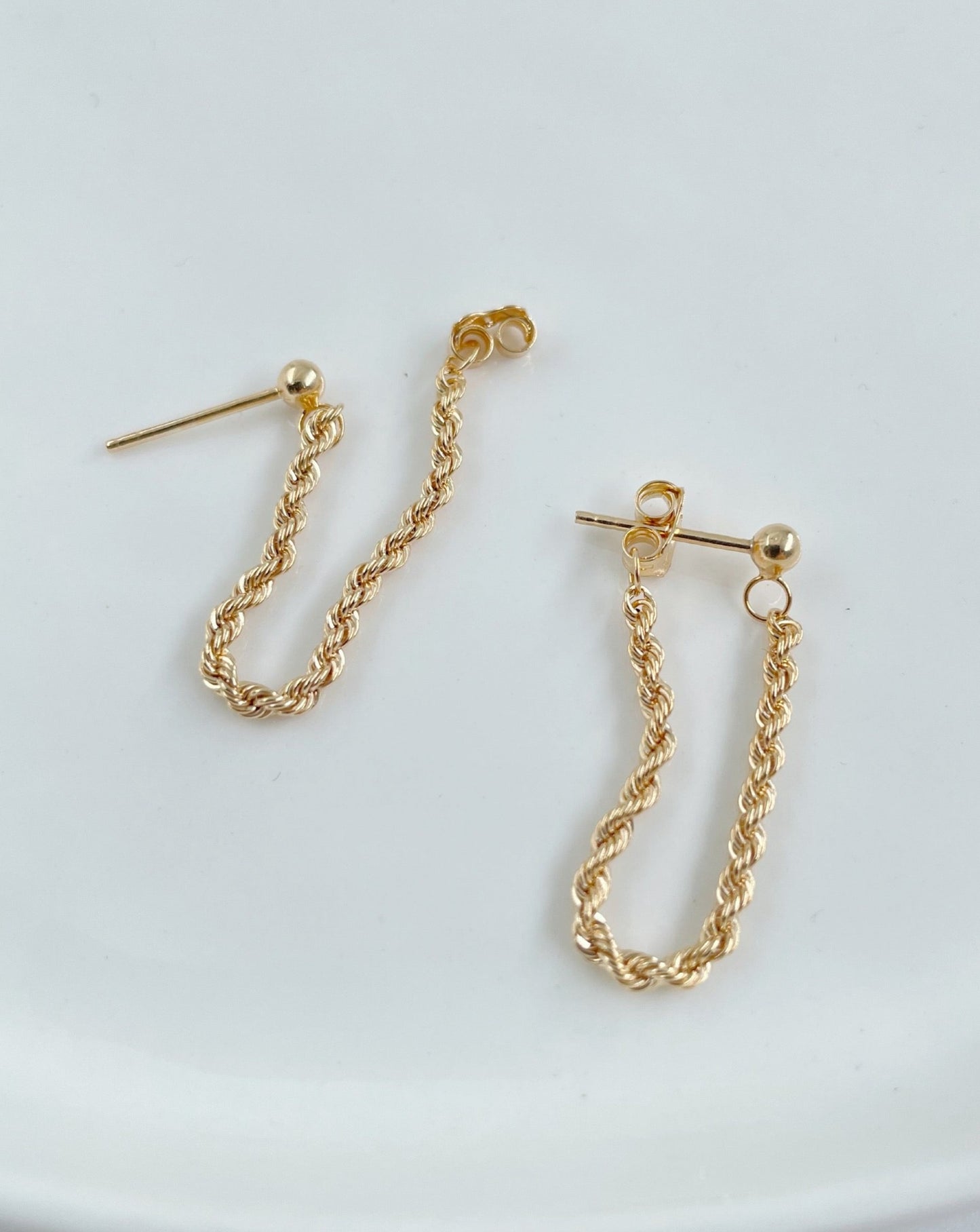 9ct gold chain hoops