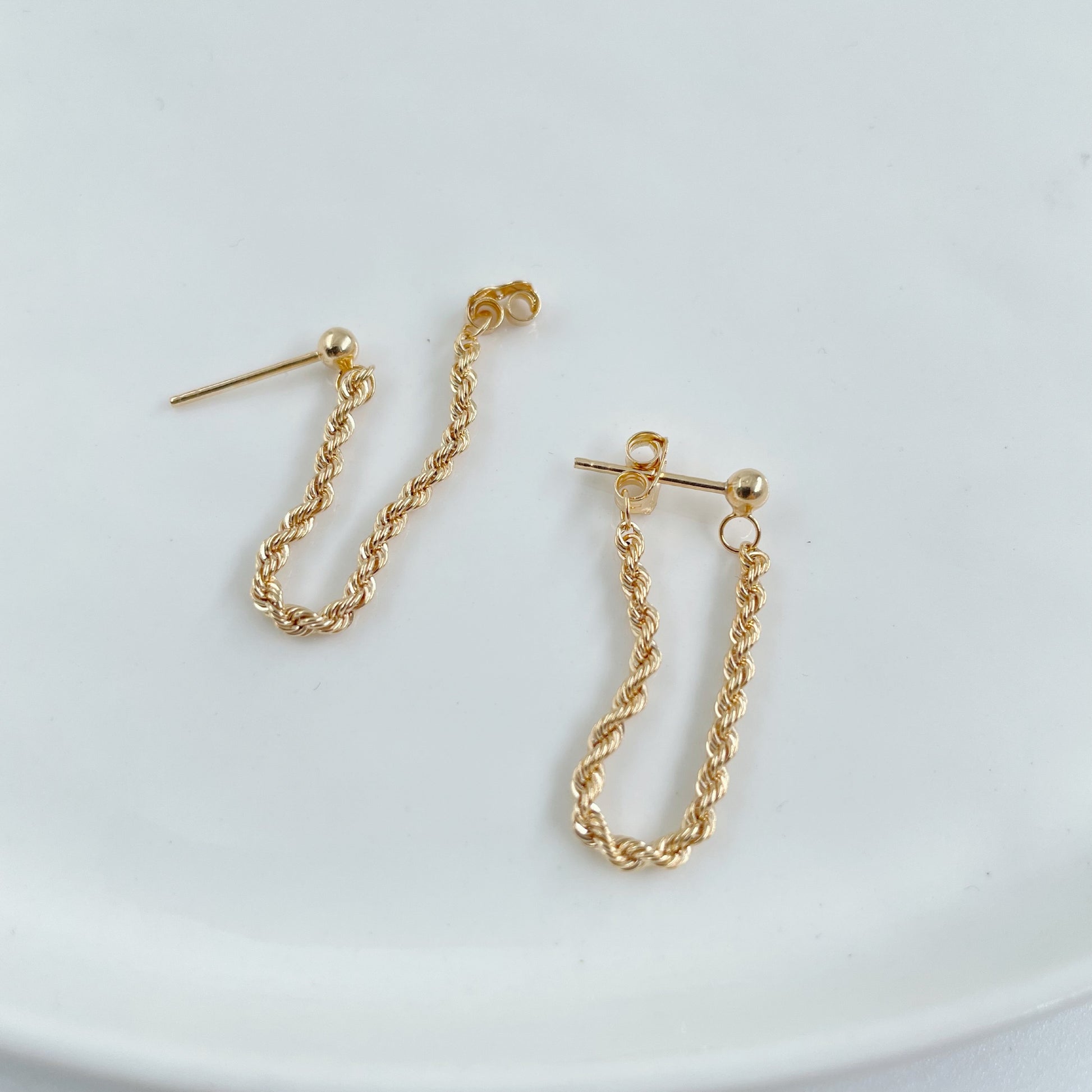 9ct gold chain hoops