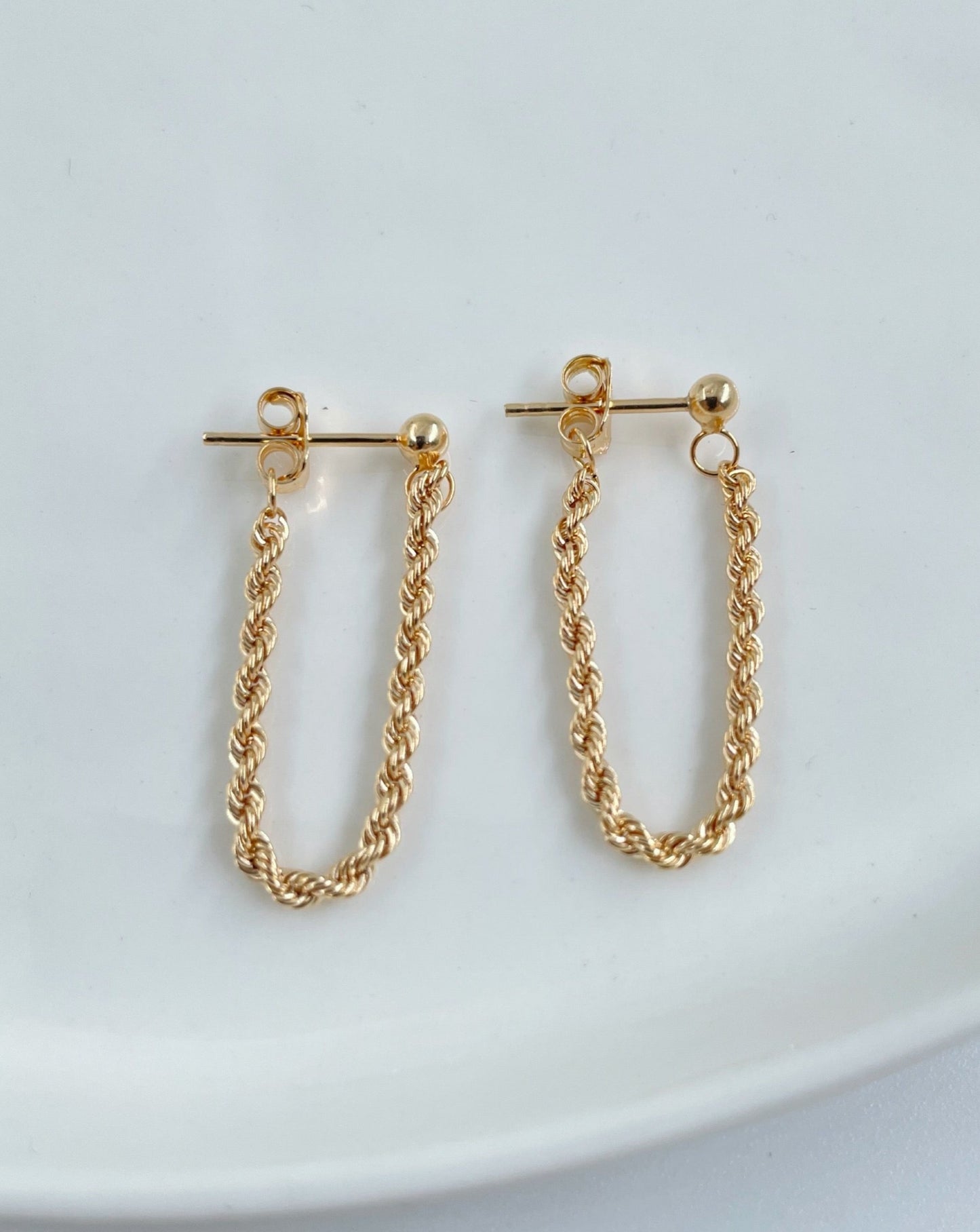 Trendy 9ct gold hoops