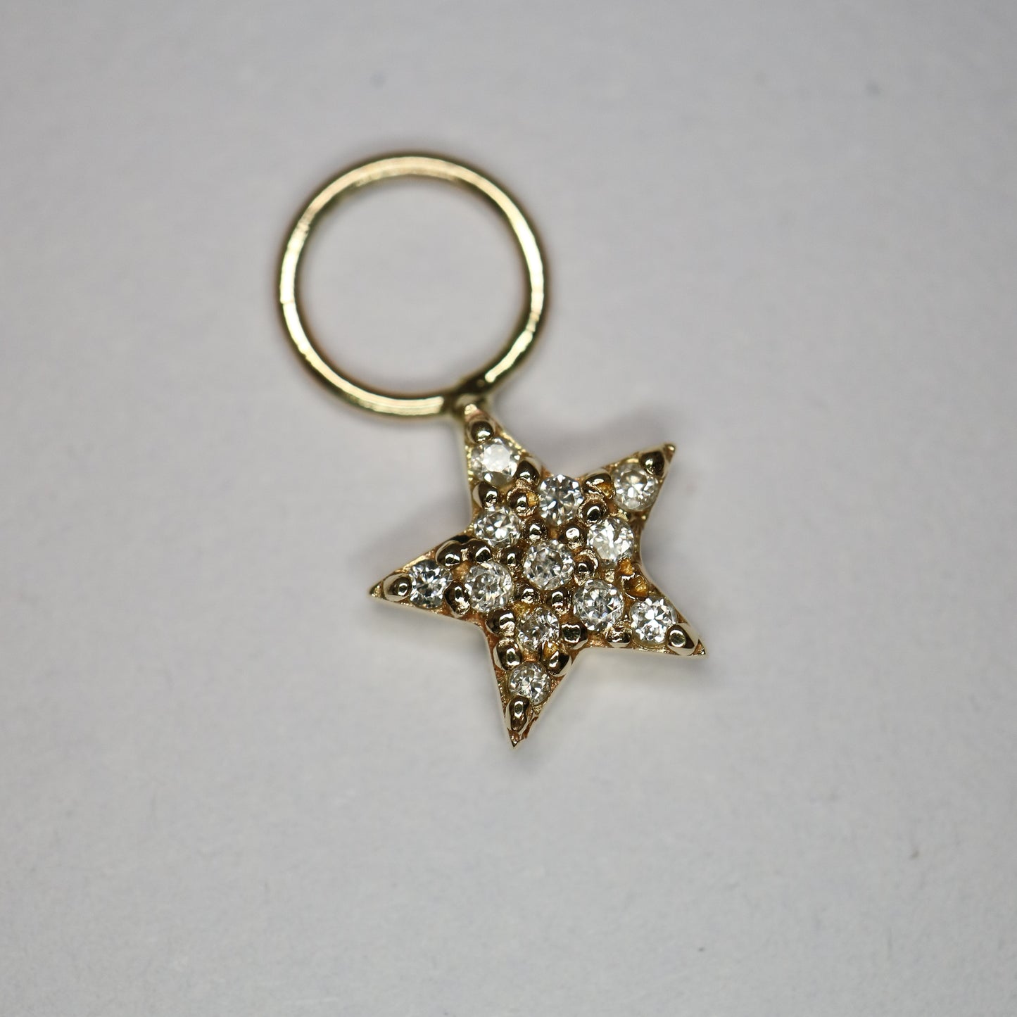 9ct gold diamond star charm