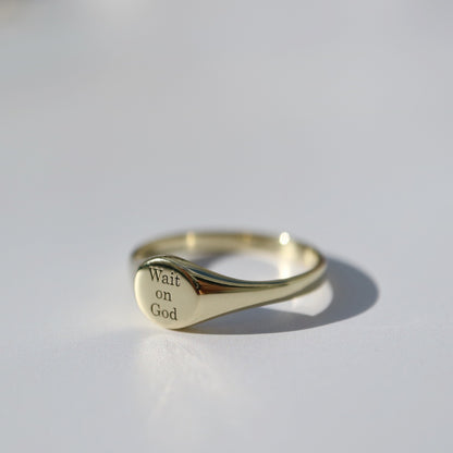 9kt gold Signet Ring with custom engraving
