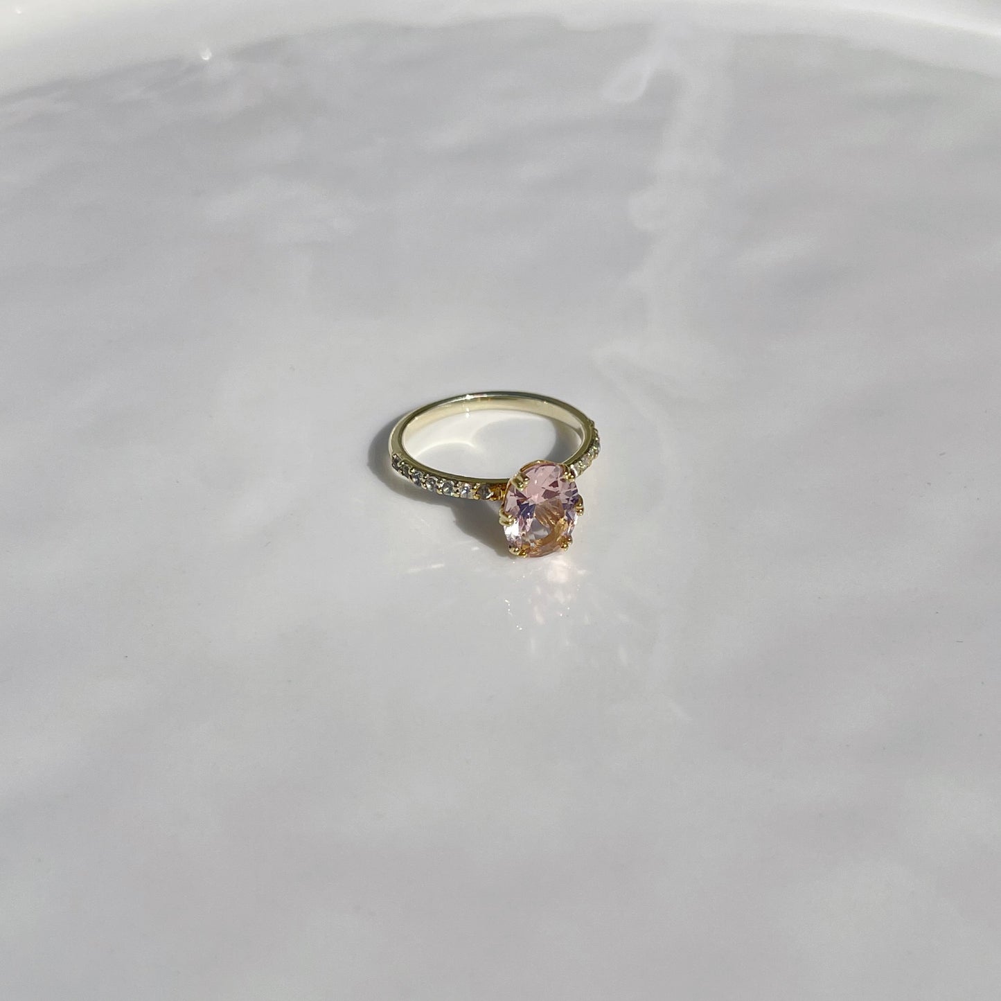 9kt gold and morganite Adeline Ring from Brenna Lou. Sold online in South Africa by Collective & Co.