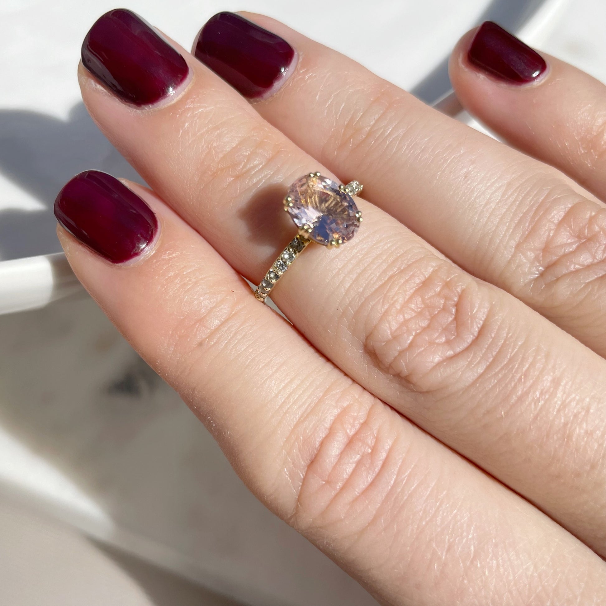 9kt gold and morganite Adeline Ring from Brenna Lou. Sold online in South Africa by Collective & Co.