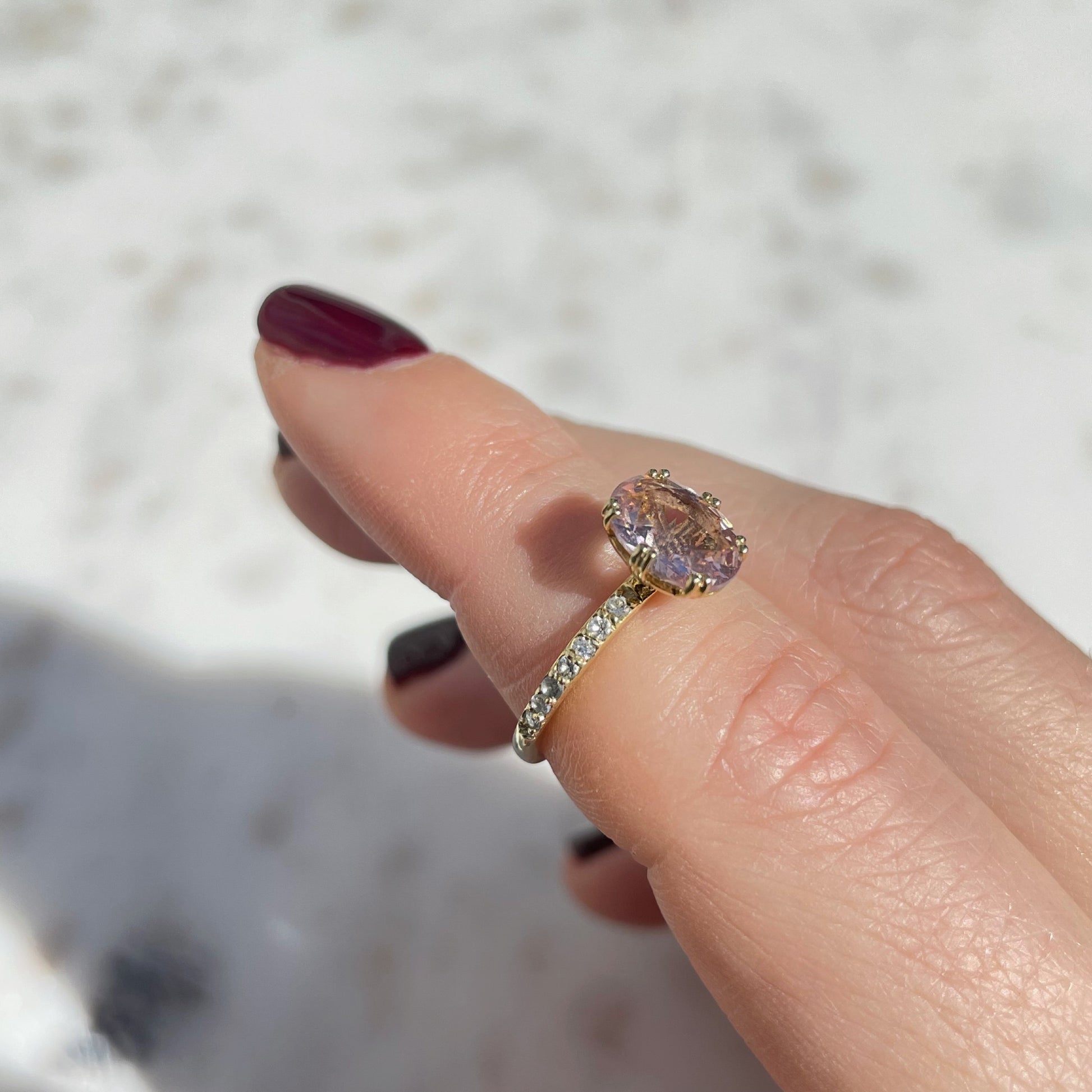 9kt gold and morganite Adeline Ring from Brenna Lou. Sold online in South Africa by Collective & Co.