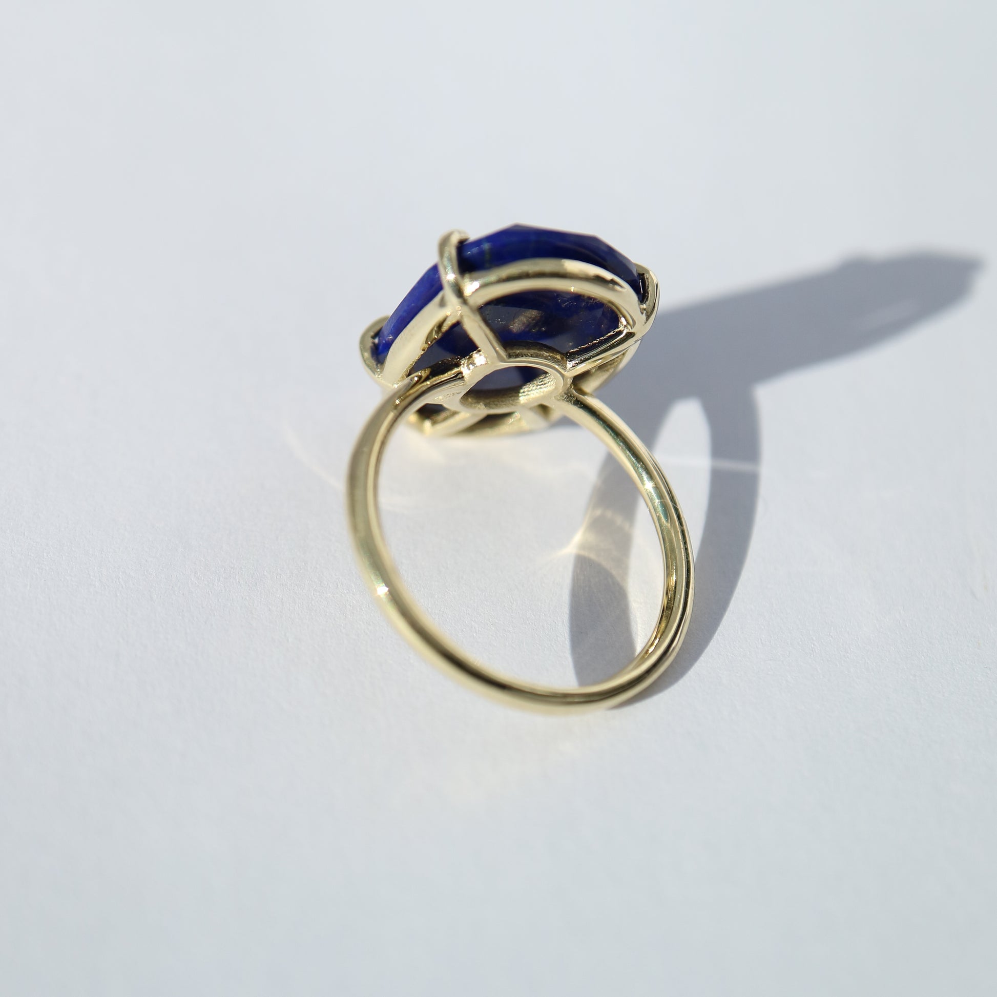 9kt gold Azure Rings with asymmetrical gemstones lapis lazuli, turquoise, chrysoprase