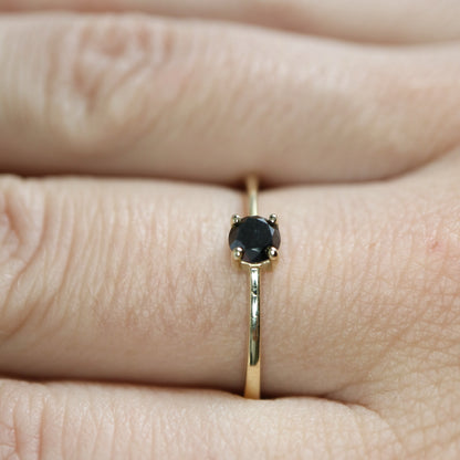 9kt gold and black diamond engagement ring