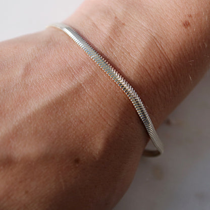 Silver snake chain bracelet ladies
