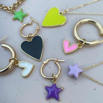 24kt gold plated enamel heart jewellery charms or pendants