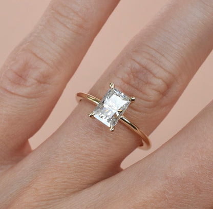 Signature Skinny Radiant Solitaire Ring from Theia Jewellery