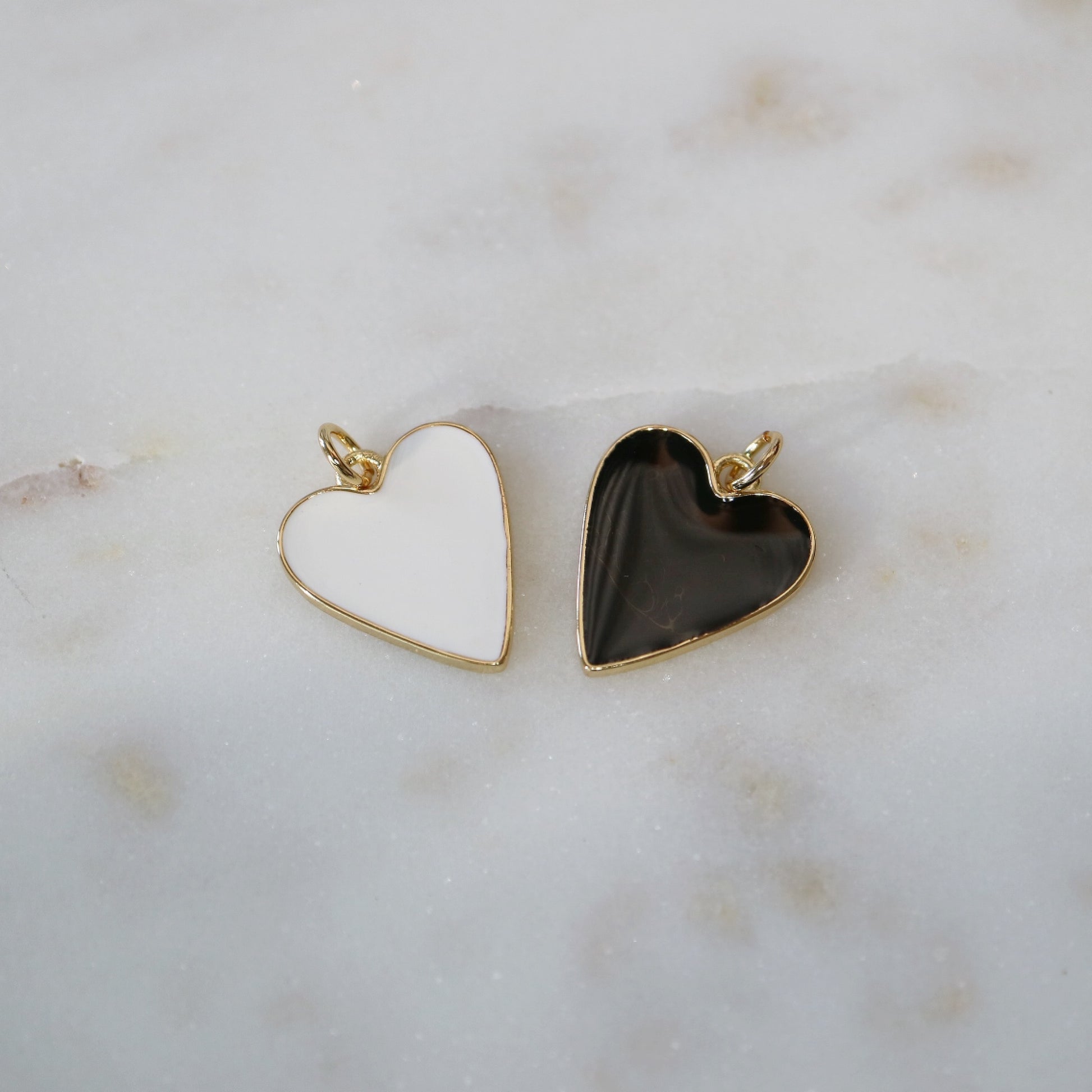 24kt gold plated enamel heart jewellery charms or pendants