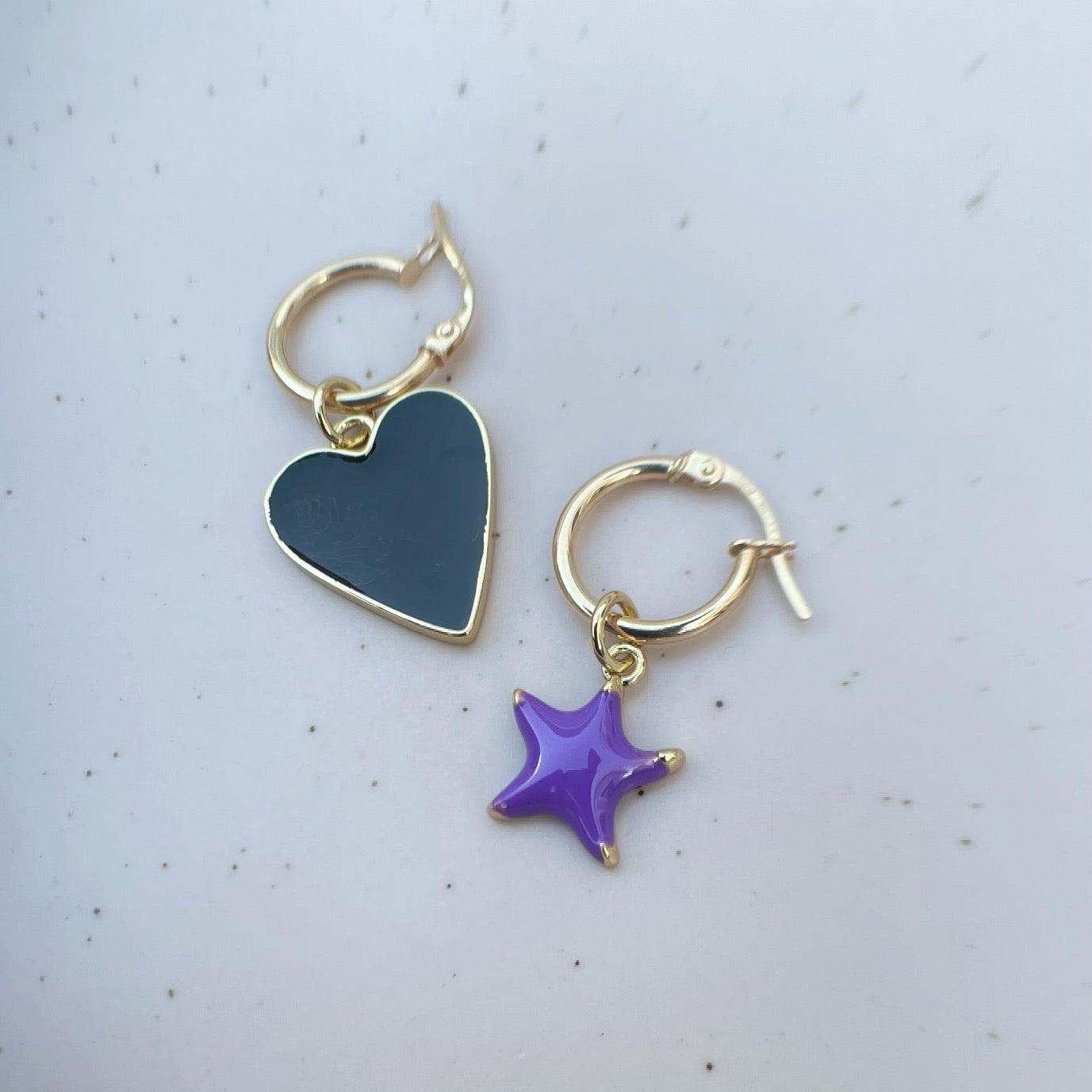 24kt gold plated enamel heart jewellery charms or pendants