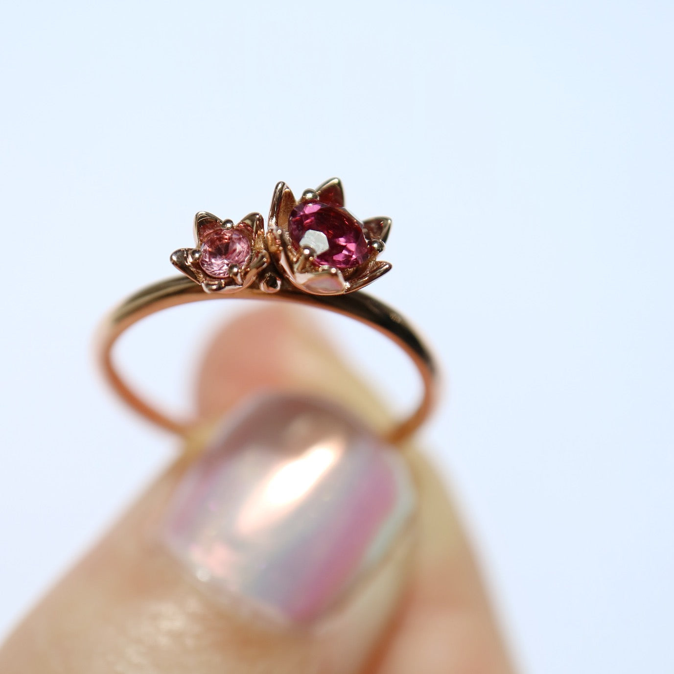 9ct rose gold floral ring