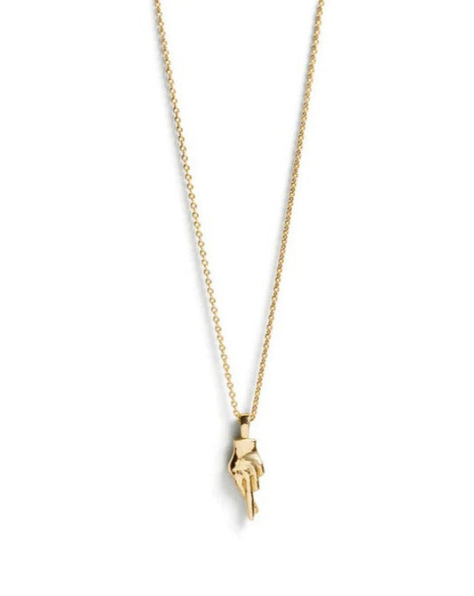 9kt gold Fingers Crossed Necklace from Meraki Jewellery