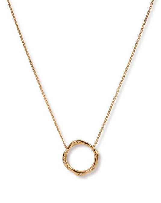 9kt gold Pave Wobble Necklace