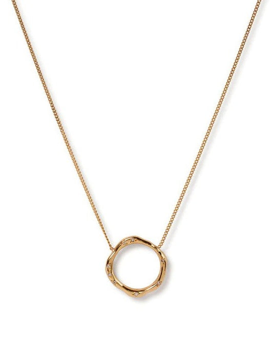 9kt gold Pave Wobble Necklace