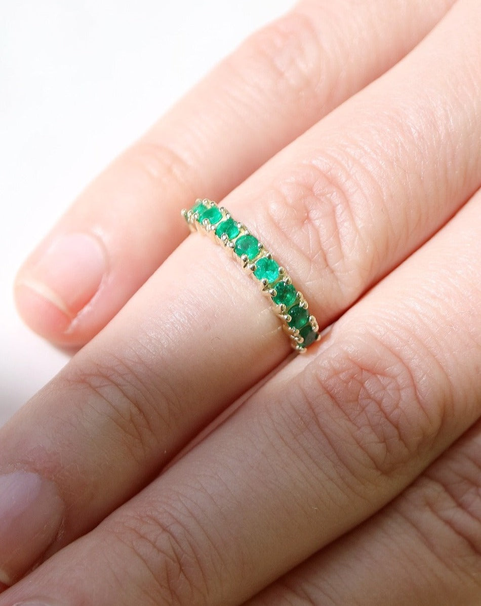 9kt gold Emerald Half Eternity Ring by Collective & Co Jewellery