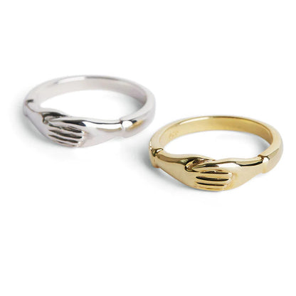 9ct gold Holding Hands Ring from Meraki Jewellery