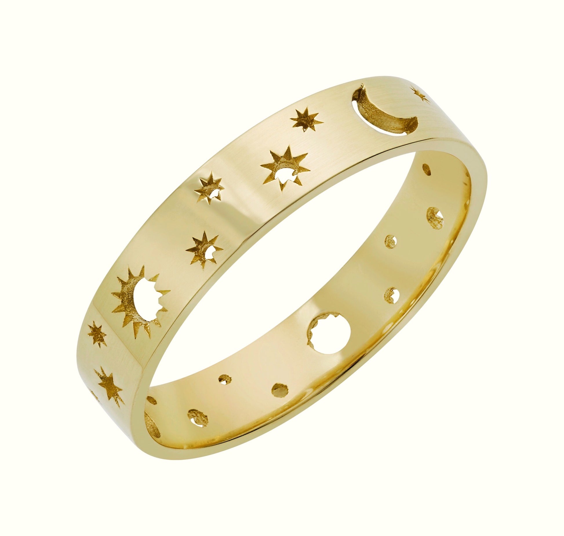 La Kaiser 10kt Celestial Band. Solid gold, sun, moon, stars design. Fine jewellery, online at Collective and Co. Exclusive