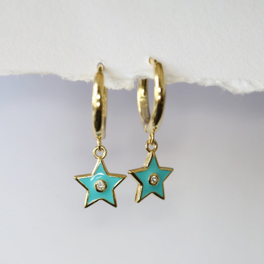 Starsky Hoops in turquoise