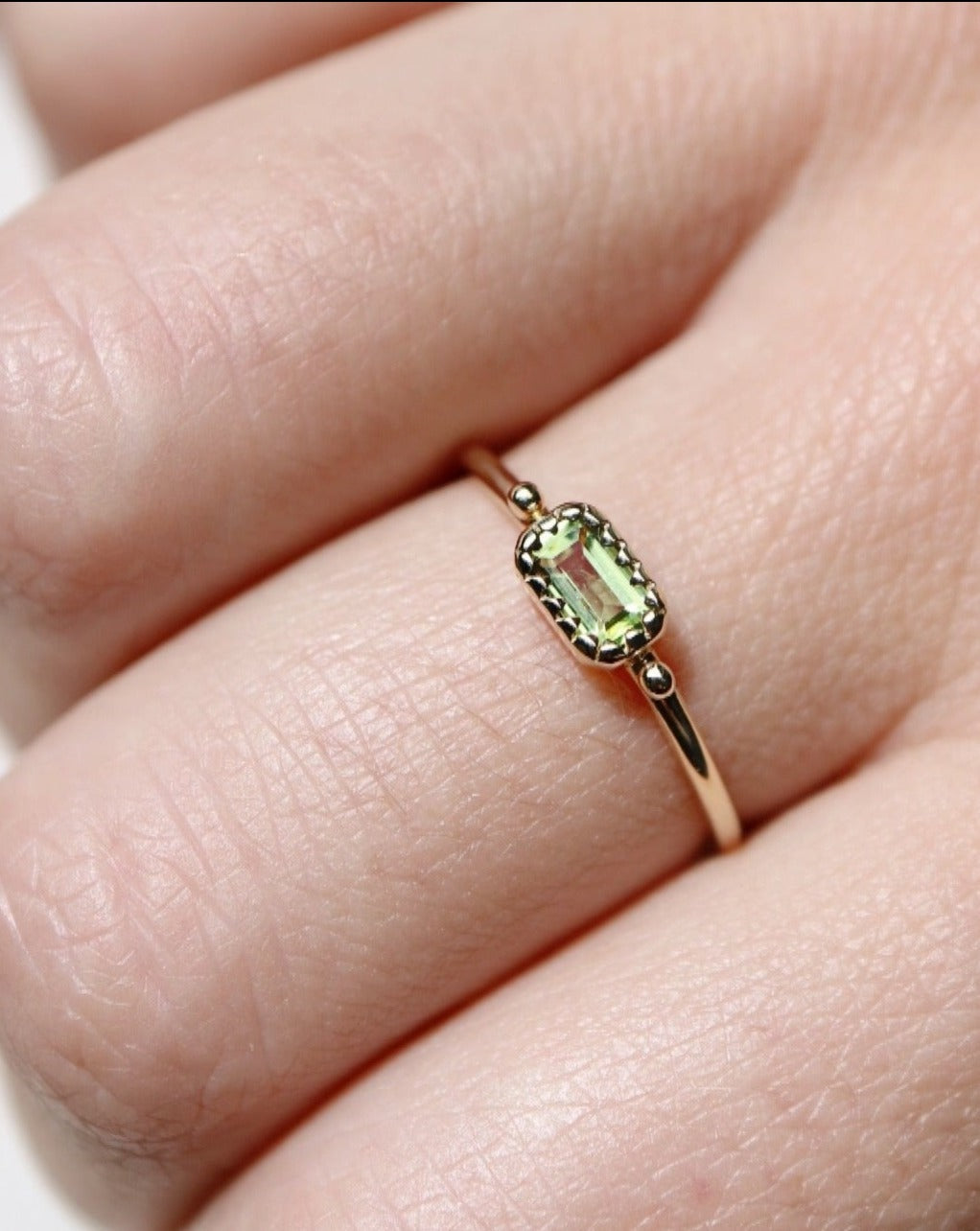 9kt gold Olivine Ring from That's My Story