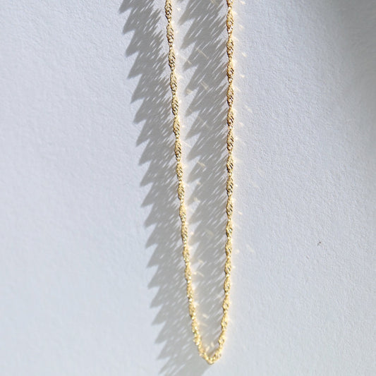 9ct gold Twisted Singapore Chain