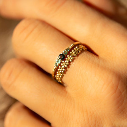 Solid gold stacking rings. Ultra feminine. Fully imported.