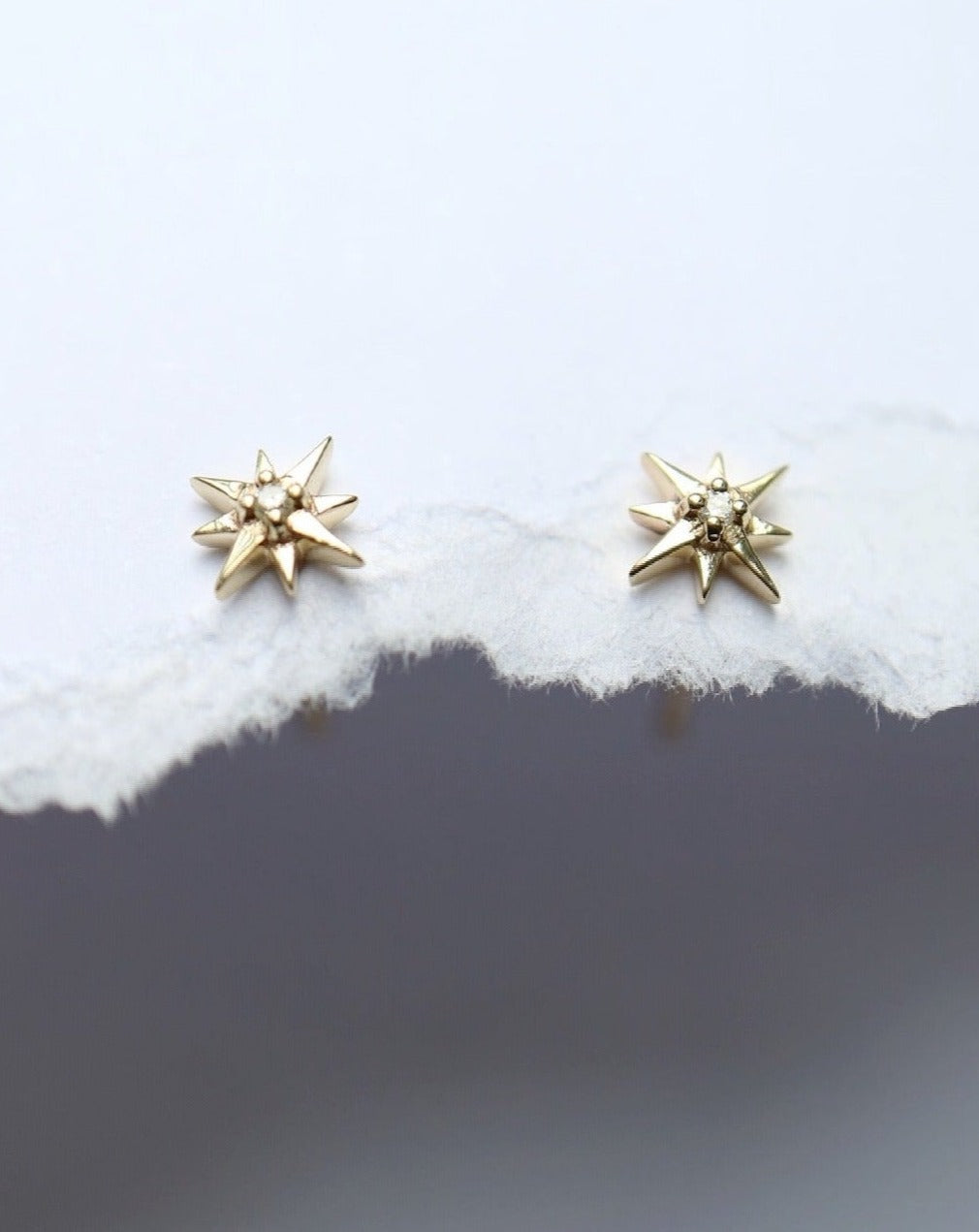 9kt Diamond Star Studs