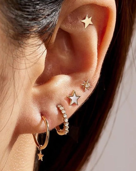 9kt Diamond Star Studs