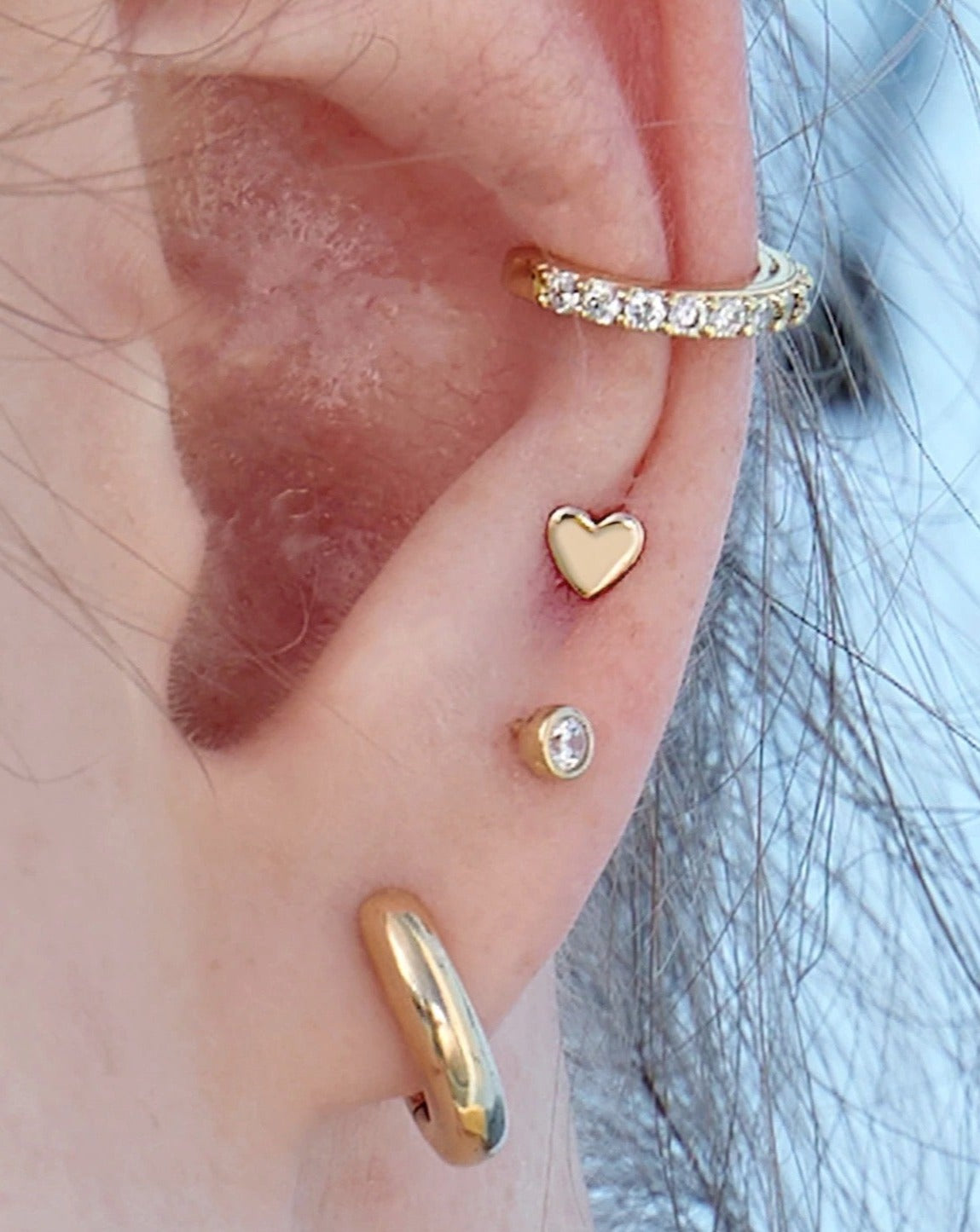 9kt Heart Stud Earring from Collective & Co Jewellery